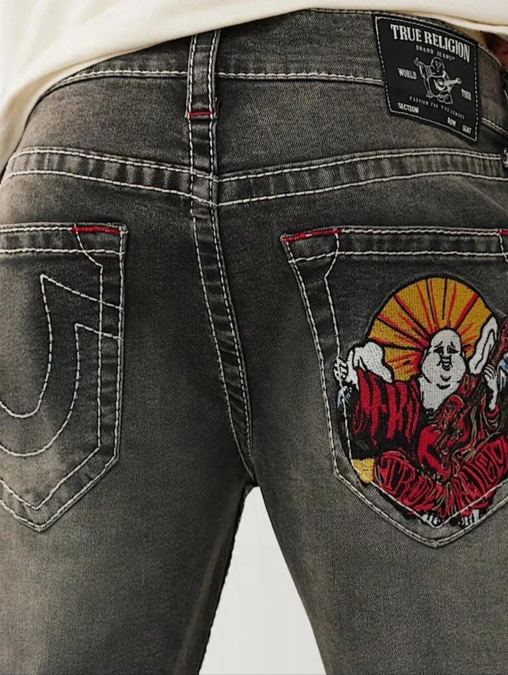 True Religion Billy Big T Embroidered Pocket Bootcut Jeans